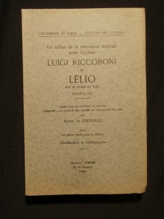Luigi Riccoboni dit Lélio, chef de troupe en Italie (1676-1715)