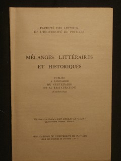 Mélanges littéraires et historiques