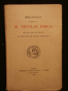 Mélanges offerts à Nicolas Iorga