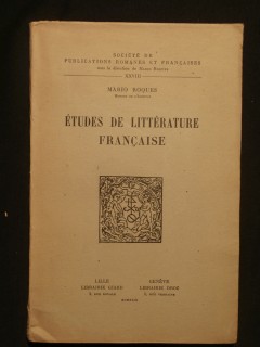 Etudes de littérature française