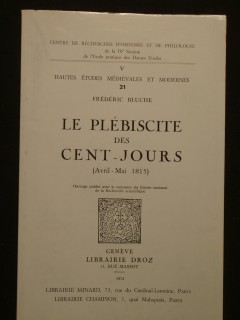 Le plébiscite des cent-jours
