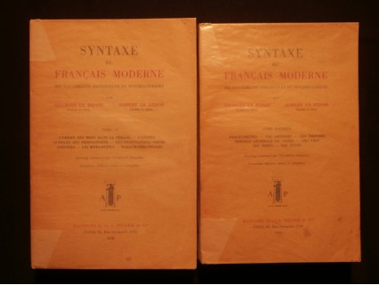 Syntaxe du français moderne, 2 tomes