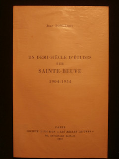 Un demi siècle d'études sur Sainte Beuve, 1904-1954