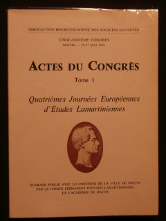 Actes du congrés, Lamartine, tome 1