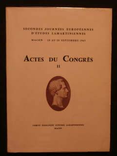 Actes du congrés, Lamartine, tome 2