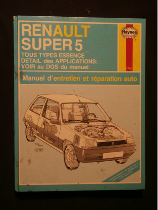 Renault super 5, manuel d'entretien et réparation auto