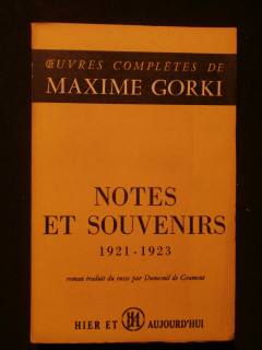 Notes et souvenirs (1921-1923)