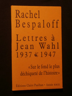 Lettres à Jean Wahl (1937-1947)